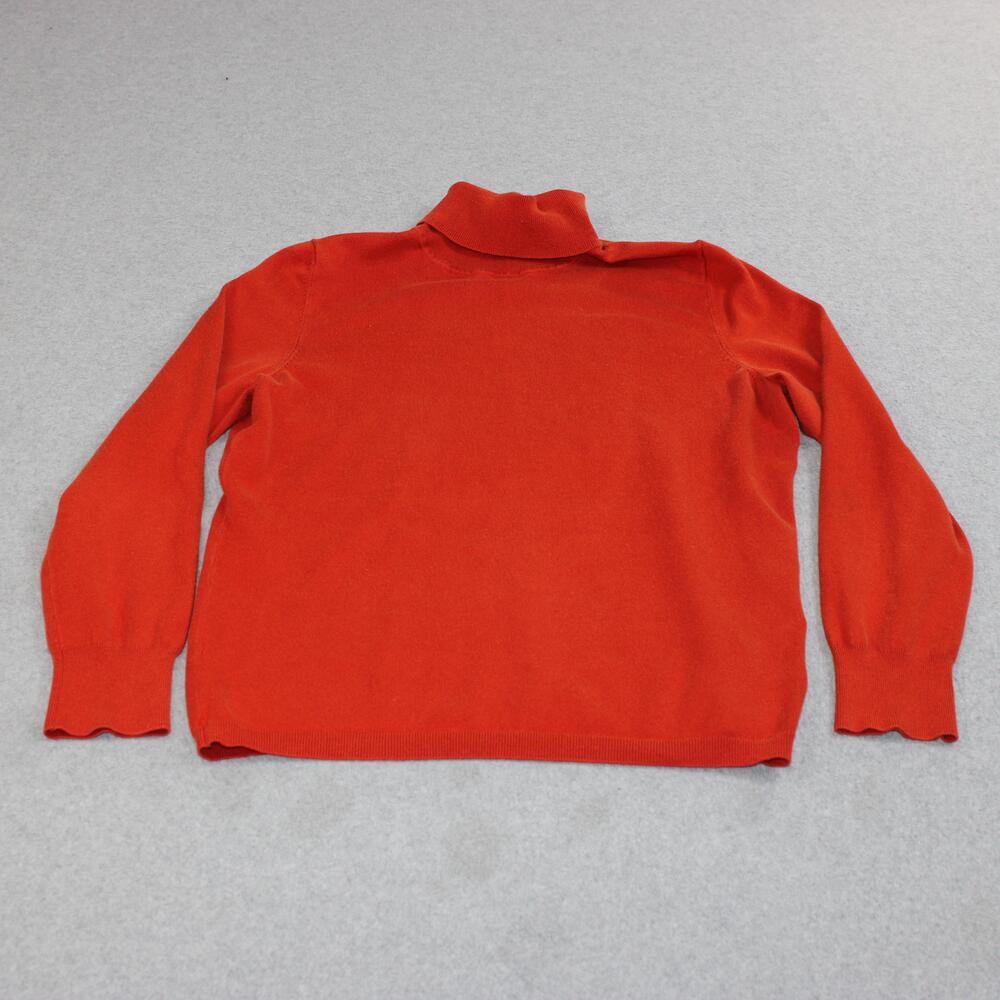 Talbots Sweater Women Large Petite Orange Turtleneck Academia Heritage Classic